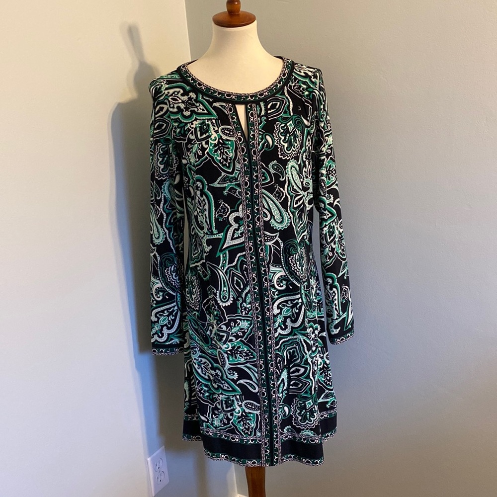 INC green paisley dress. Worn once.